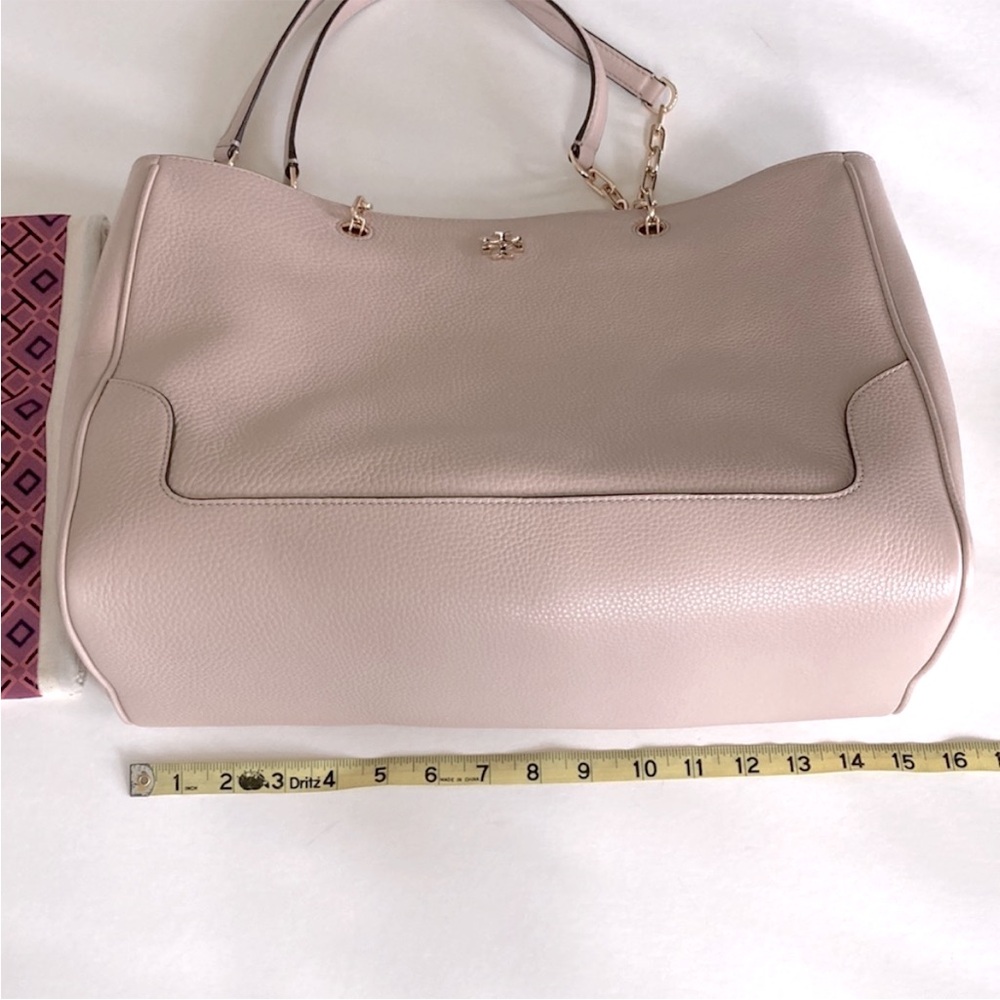 Tory Burch Marsden Pebbled Leather Tote in Light Oak - Picture 10 of 14